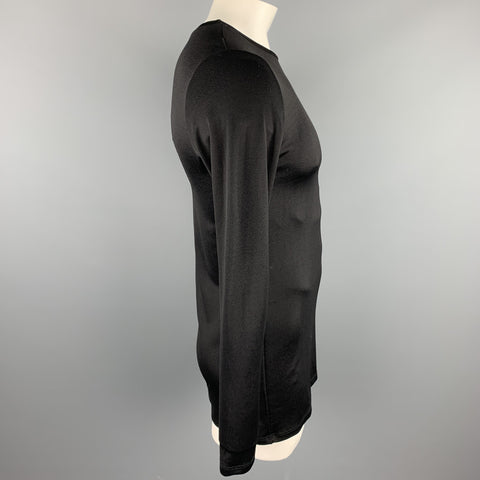 JUDSON HARMON Size L Black Poliammide Crew-Neck Long Sleeve T-shirt
