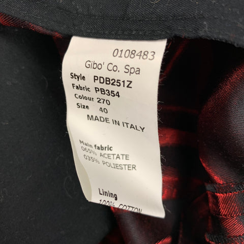 PAUL SMITH Size 4 Burgundy & Black Acetate Blend Tapestry Ruched Dress Pants