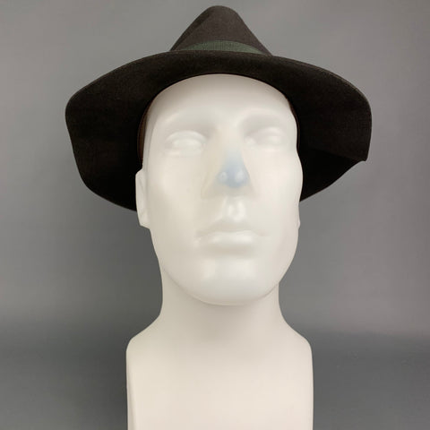BORSALINO Beaver Olive Felt Ribbon Feather Hat