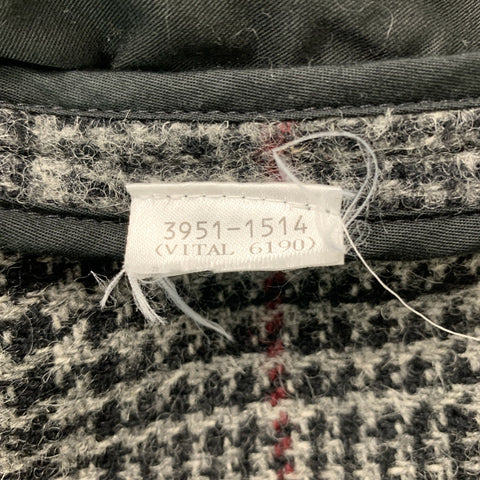 DRIES VAN NOTEN  Size M Grey Black Plaid Wool Zip Up Jacket