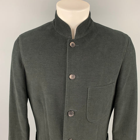 SHANGHAI TANG Size 42 Black Cotton Patch Pockets Jacket