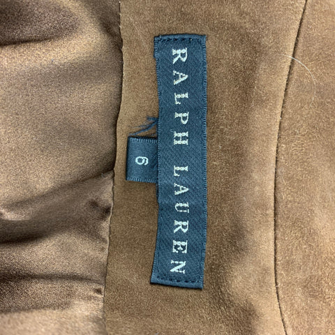 RALPH LAUREN Black Label Size 6 Brown Suede Jacket