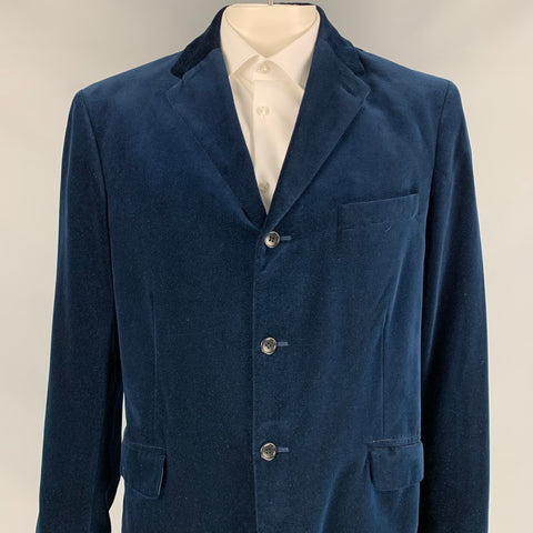 POLO by RALPH LAUREN Size L Navy Cotton Velvet Notch Lapel Sport Coat