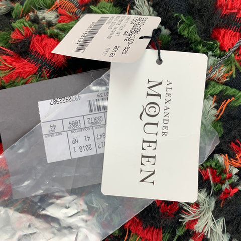 ALEXANDER MCQUEEN SS 18 Size 34 Black Red Green Reversed Jacquard Sport Coat