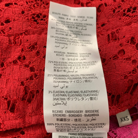 GUCCI Size XXS Red Pink Viscose Color Block Jacket