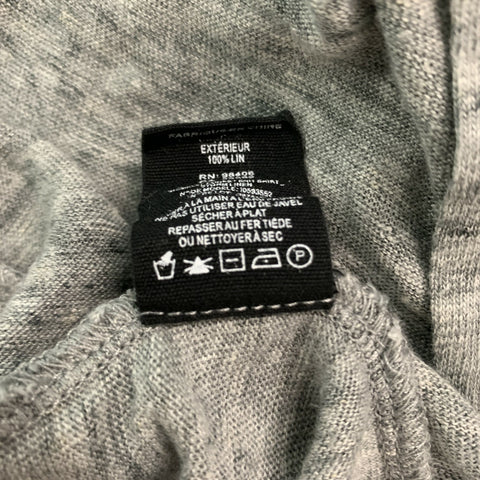 THEORY Size M Grey Heather Linen One pocket Short Sleeve Shirt