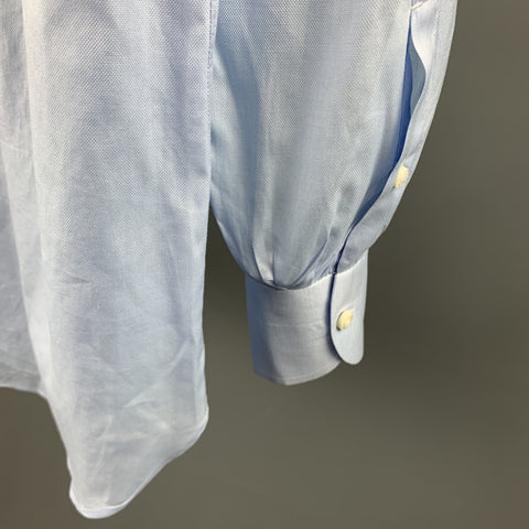 BORRELLI Camisa de manga larga con botones de algodón azul claro talla M