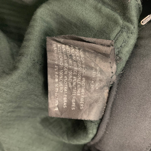 PRADA Taille 30 Pantalon habillé en cuir mélangé de laine noire