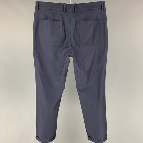 MARNI Size 32 Navy Cotton Button Fly Dress Pants