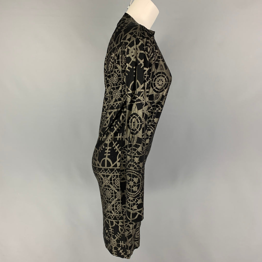 VIVIENNE WESTWOOD ANGLOMANIA Size S Black Silver Viscose Blend Abstract Dress