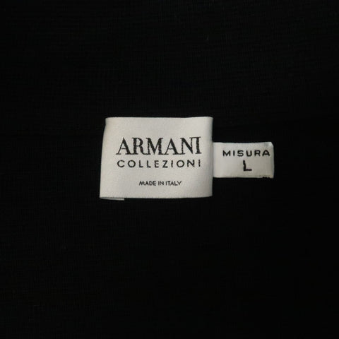 ARMANI COLLEZIONI Size L Black Solid Wool Blend Zip Up Jacket