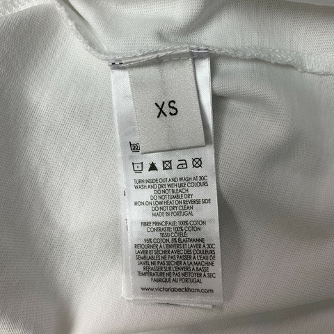 VICTORIA BECKHAM Size XS White Cotton Short Sleeve T-Shirt