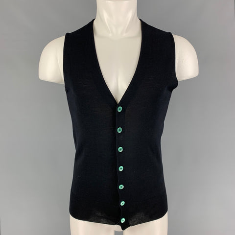 L.BIAGIOTTI Size S Black V-Neck Vest