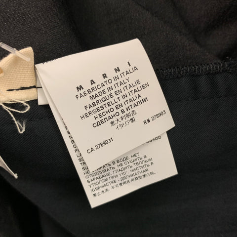 MARNI Size 4 Black Cotton High Waisted Dress Pants