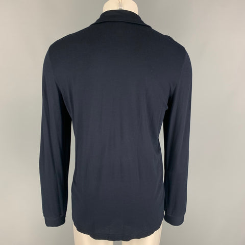 GIORGIO ARMANI Size 34 Navy Viscose Button Down Long Sleeve Shirt