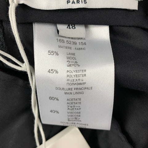 GIVENCHY Talla 32 Pantalón de vestir con bragueta con cremallera de lana / poliéster con estampado de rombos en negro y rojo