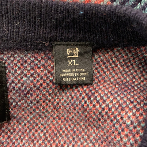SCOTCH AND SODA Size XL Brown Blue & Red Plaid Knit Crew-Neck Sweater