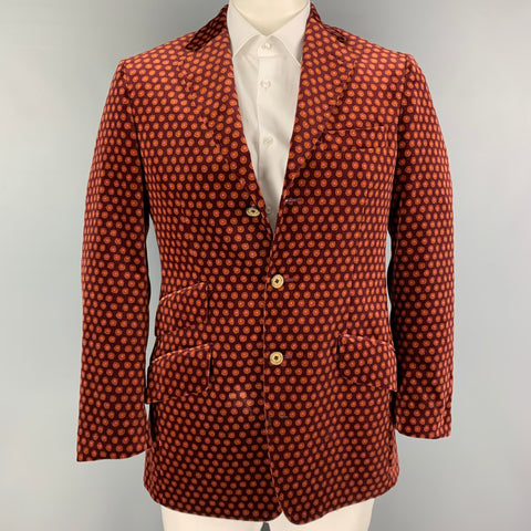 TED BAKER Abrigo deportivo con solapa de muesca de algodón y terciopelo rosa marrón talla 40
