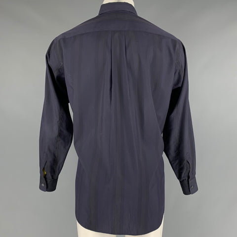 COMME des GARCONS Size M Grey Purple Stripe Polyester Cotton Long Sleeve Shirt