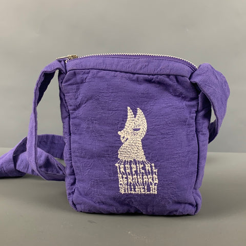 BERNHARD WILLHELM Mini bolso bordado crema morado