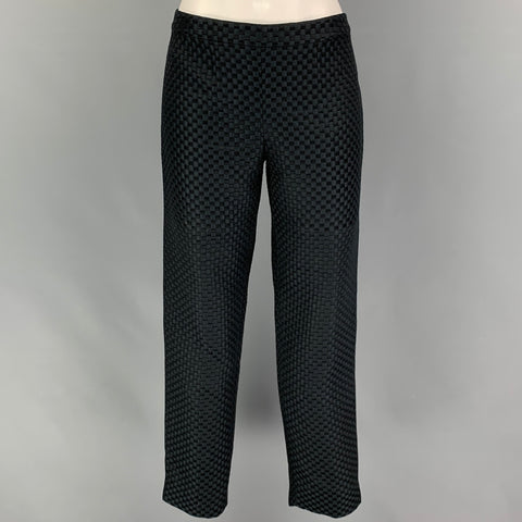 VALENTINO Size 2 Black Checkered Side Zipper Dress Pants