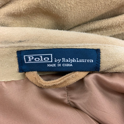 POLO by RALPH LAUREN Size 42 Khaki Suede Notch Lapel Sport Coat