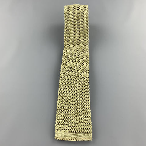 LOCK & CO LONDON Moss Green Silk Textured Knit Tie
