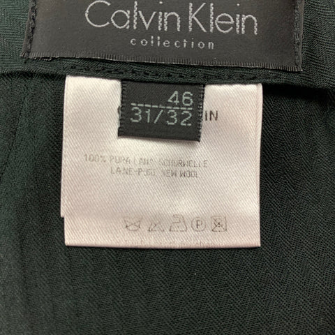 CALVIN KLEIN Size 32 Purple Wool Zip Fly Dress Pants