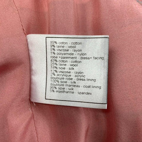 CHANEL B2483 04P Talla 4 Conjunto de 2 piezas de vestido bouclé rosa blanquecino