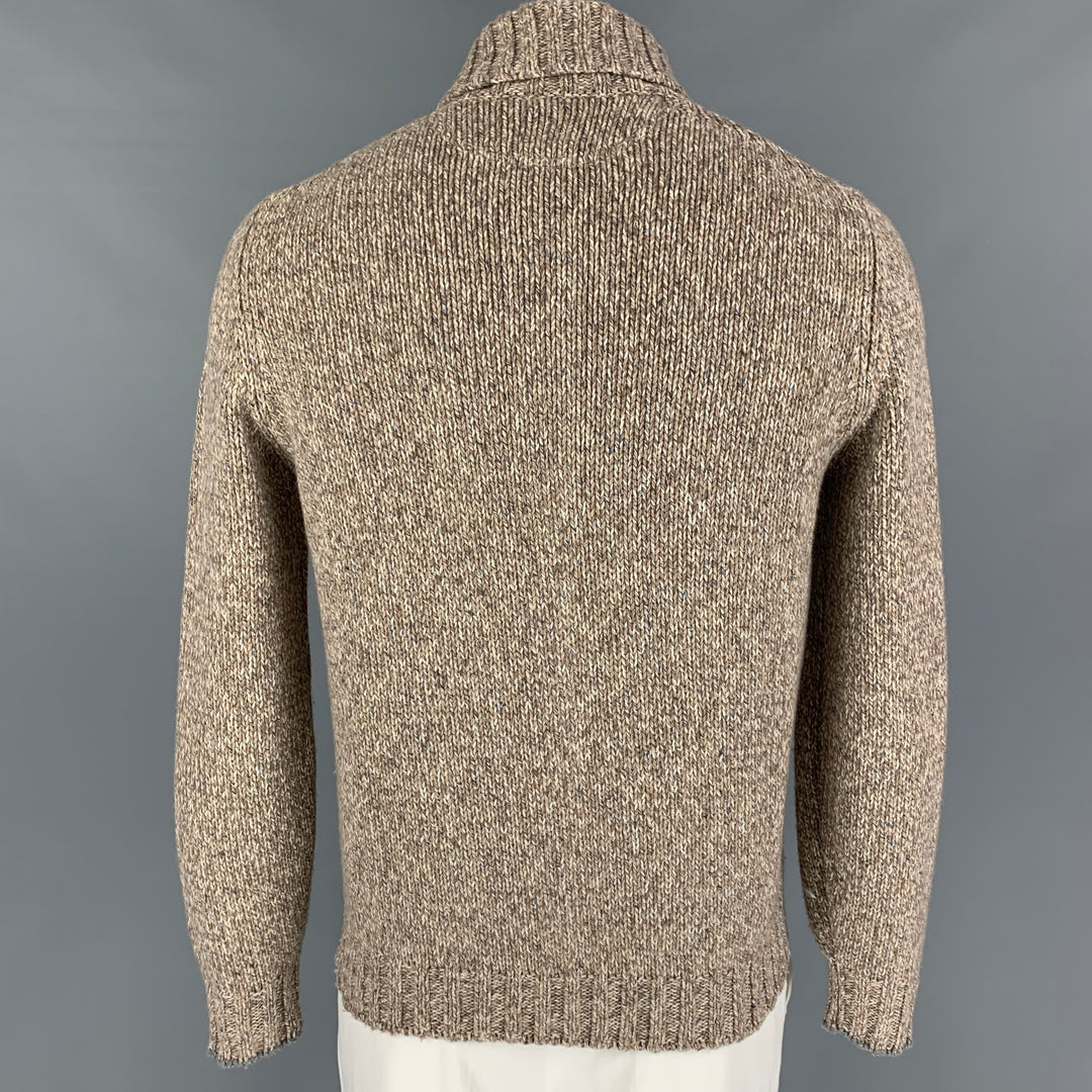 BRUNELLO CUCINELLI Size 42 Taupe Cream Knit Cashmere Cardigan