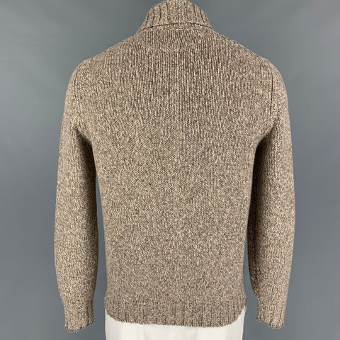 BRUNELLO CUCINELLI Size 42 Taupe Cream Knit Cashmere Cardigan