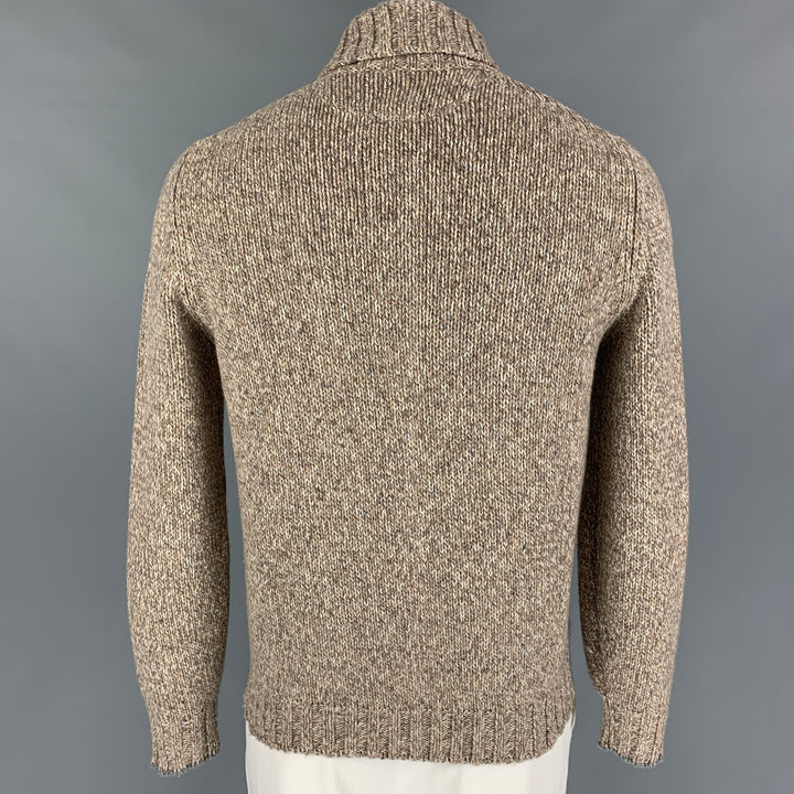 BRUNELLO CUCINELLI Size 42 Taupe Cream Knit Cashmere Cardigan