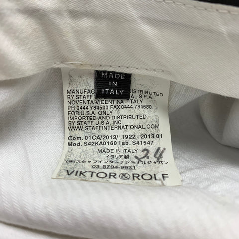 VIKTOR & ROLF Size 32 Grey & White Heather Acetate Blend Tuxedo Dress Pants