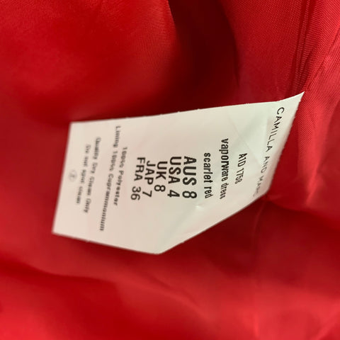 CAMILA AND MARC Size 4 Red Polyester A-Line Above Knee Dress