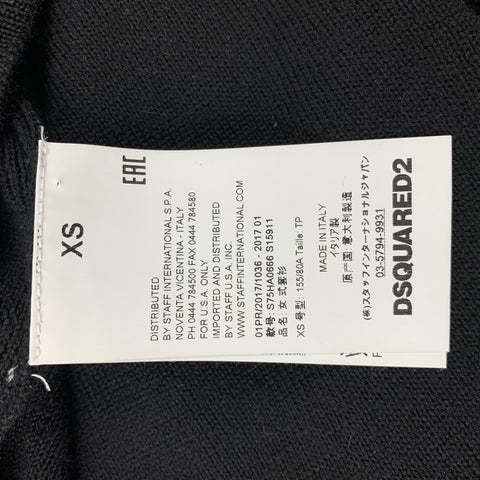 DSQUARED2 Size XS Black Green Pink Wool Blend Metallic Pullover