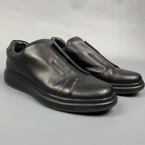 KARL LAGERFELD Size 10.5 Black Leather Slip On Loafers