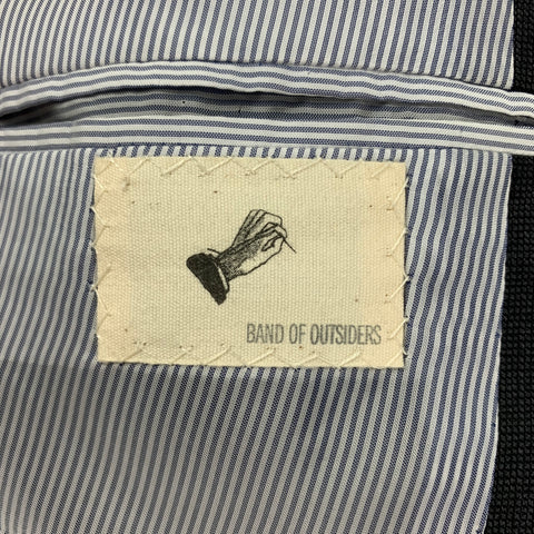BAND OF OUTSIDERS Size 38 Charcoal Black Grid Wool Notch Lapel Sport Coat