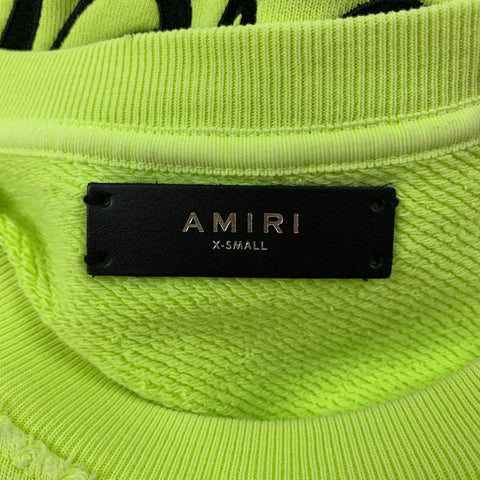 AMIRI Size XS Neon Black Embroidery Cotton Crew-Neck Lovers Sweatshirt
