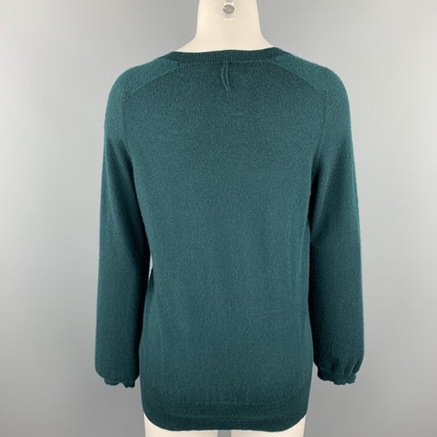 MARC JACOBS Size L Dark Green Knitted Cashmere Scoop Neck Sweater