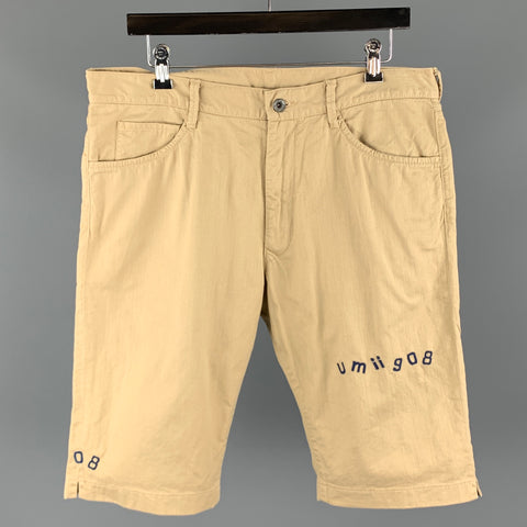 45rpm Size 34 Khaki Solid Cotton Zip Fly Shorts
