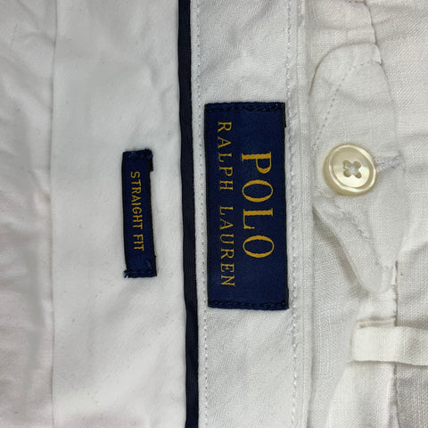 POLO by RALPH LAUREN Size 30 White Linen Straight Fit Shorts