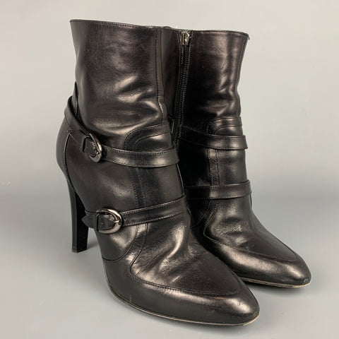 JIMMY CHOO Talla 8.5 Botines de cuero negro
