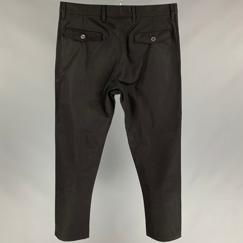 PRADA Size 34 Black Flat Front Casual Pants