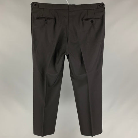 PAUL SMITH Size 36 Black Wool / Mohair Tuxedo Dress Pants
