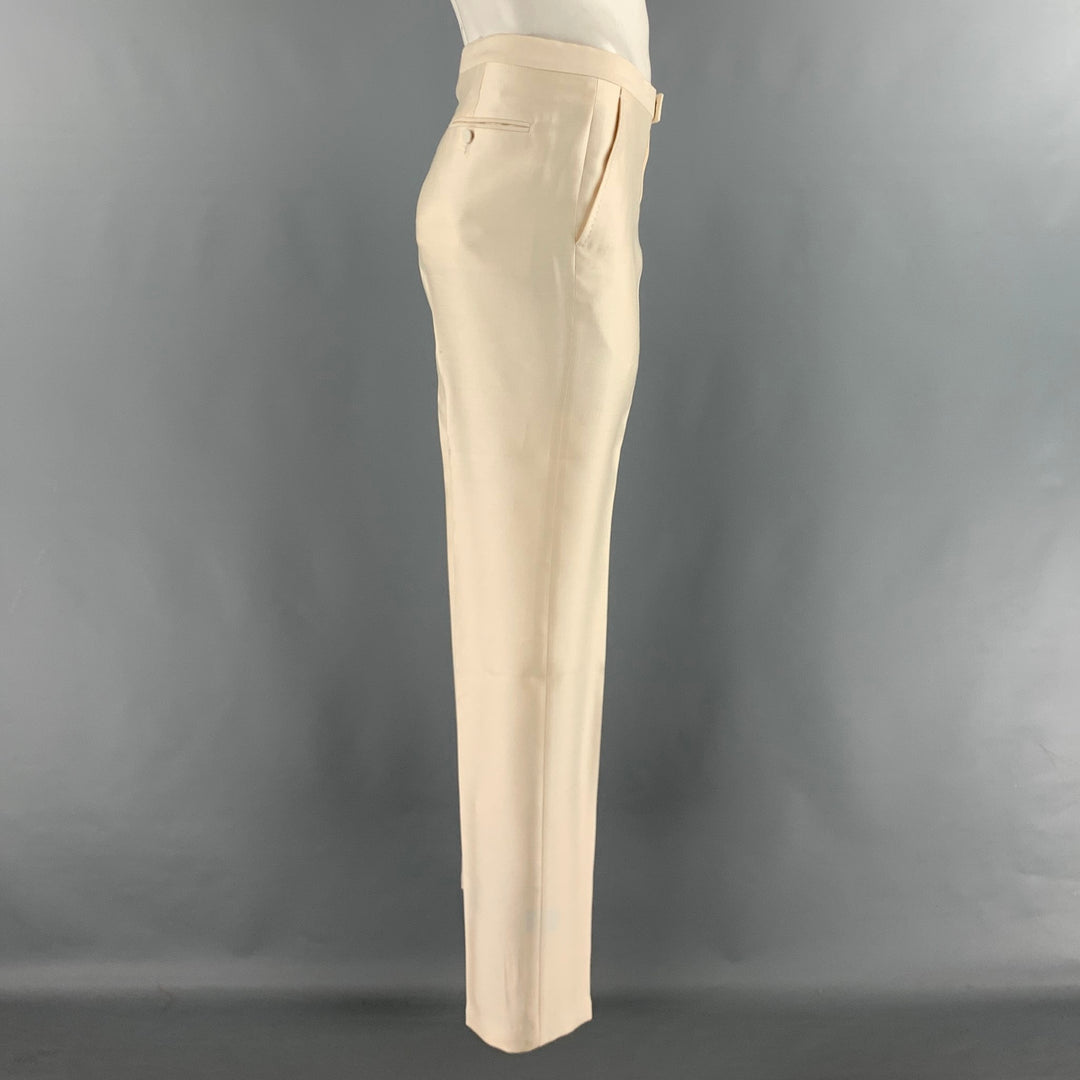 GUCCI Size 34 Beige Solid Wool Silk Zip Fly Dress Pants – Sui