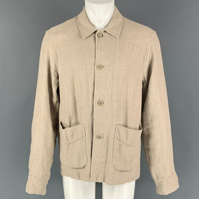 OUR LEGACY  Size 36 Oatmeal Herringbone Linen Patch Pockets Jacket