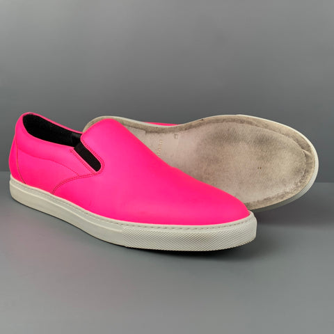 DSQUARED2 Size 10 Neon Pink Nylon Slip On Sneakers