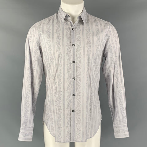 PAUL SMITH Size M Purple Lavender Floral Cotton Long Sleeve Shirt
