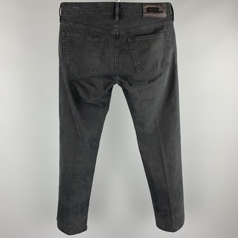 RALPH LAUREN Size 29 Black Cotton Button Fly Casual Pants