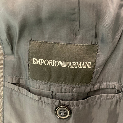EMPORIO ARMANI Size 42 Charcoal Peak Lapel Sport Coat